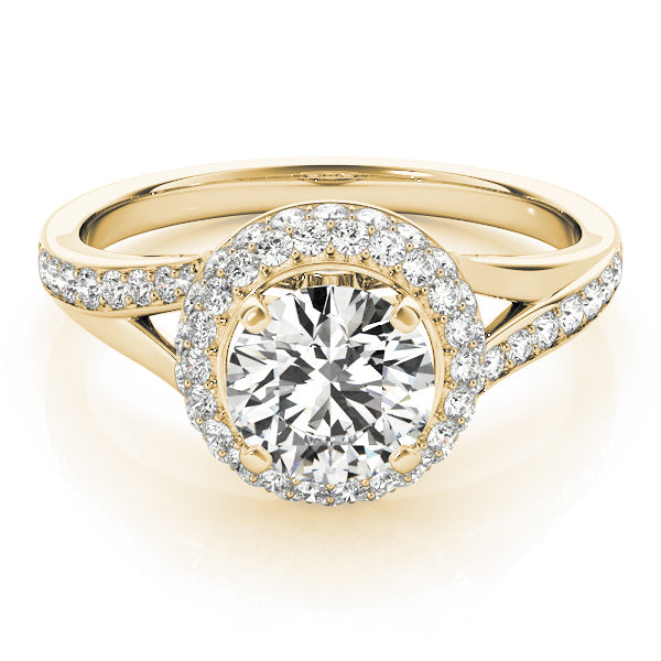 Round Halo Split Shank Engagement Ring - Elgrissy Diamonds