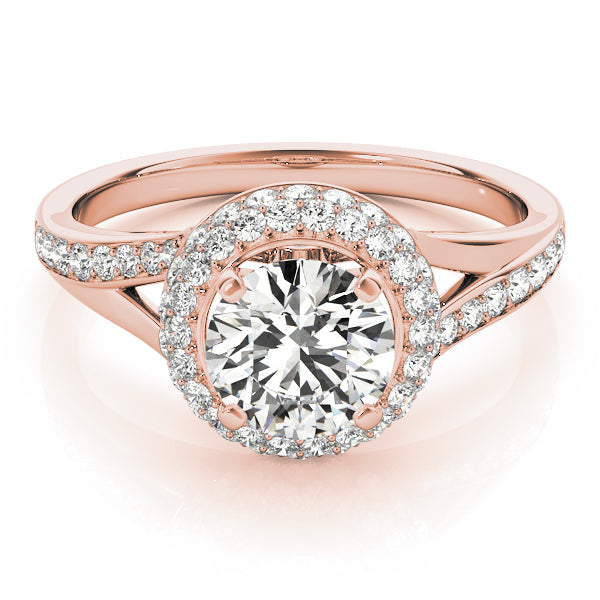 Round Halo Split Shank Engagement Ring - Elgrissy Diamonds