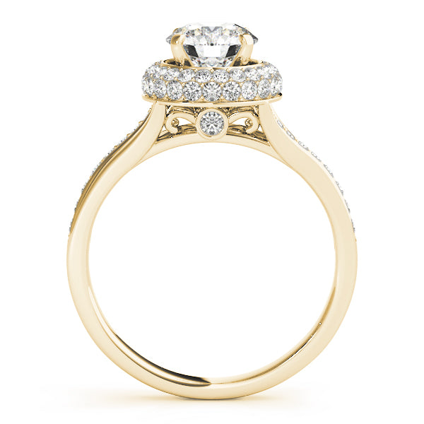 Round Halo Split Shank Engagement Ring - Elgrissy Diamonds