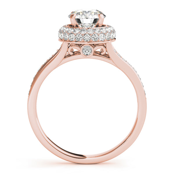 Round Halo Split Shank Engagement Ring - Elgrissy Diamonds