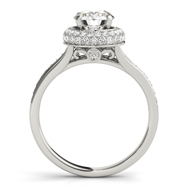 Round Halo Split Shank Engagement Ring - Elgrissy Diamonds