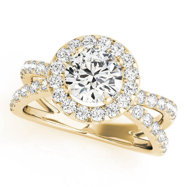 Split Shank Halo Engagement Ring - Elgrissy Diamonds
