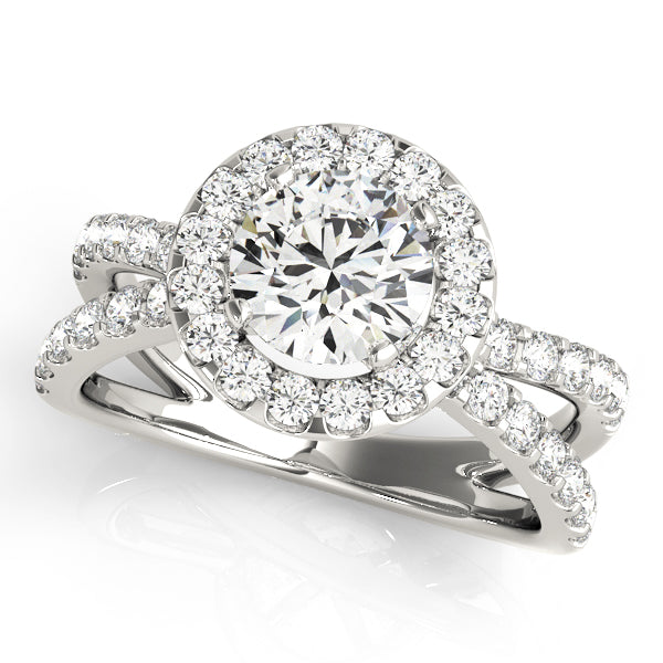 Split Shank Halo Engagement Ring - Elgrissy Diamonds