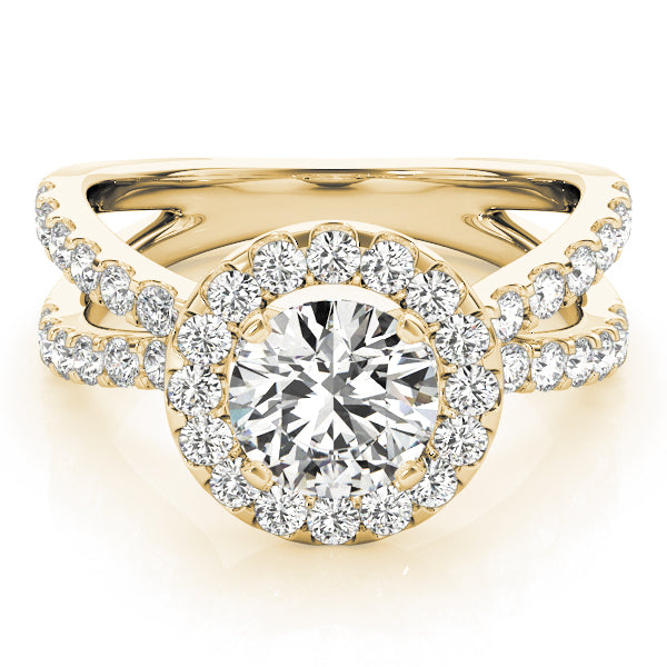 Split Shank Halo Engagement Ring - Elgrissy Diamonds