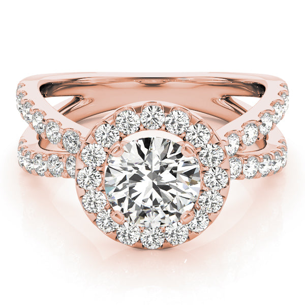 Split Shank Halo Engagement Ring - Elgrissy Diamonds
