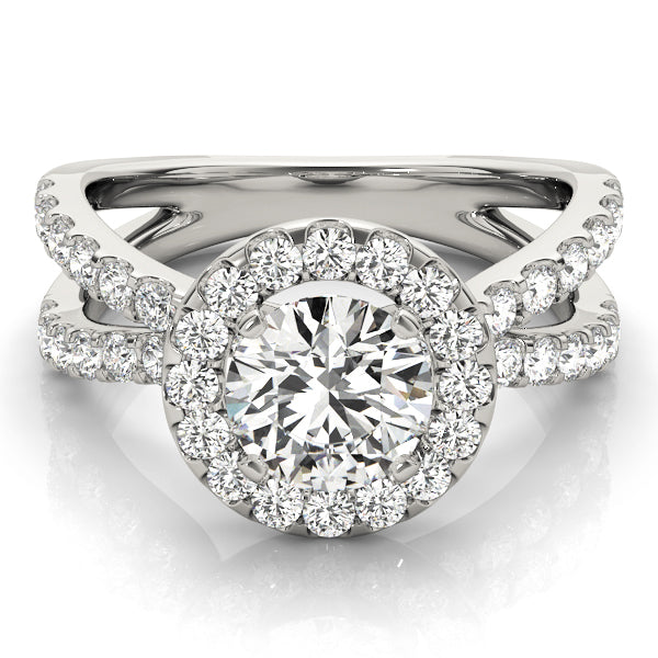 Split Shank Halo Engagement Ring - Elgrissy Diamonds