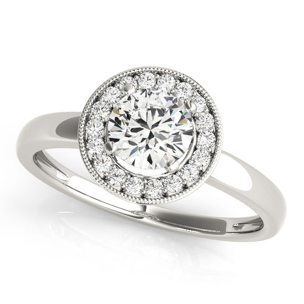 Halo Bezel Solitaire Engagement Ring - Elgrissy Diamonds