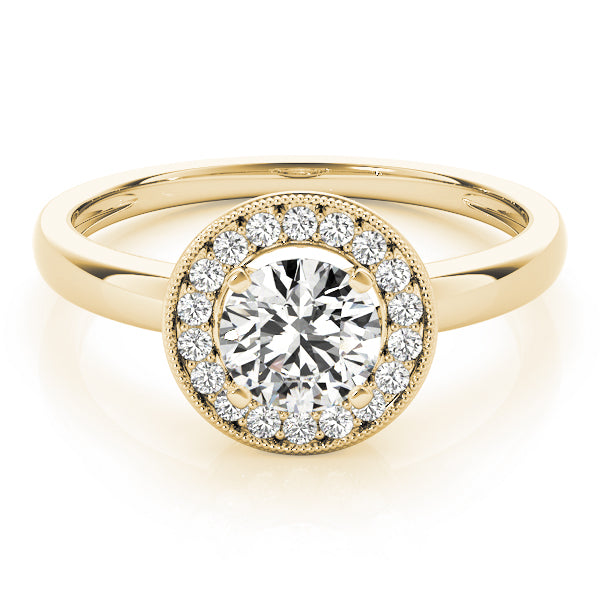 Halo Bezel Solitaire Engagement Ring - Elgrissy Diamonds