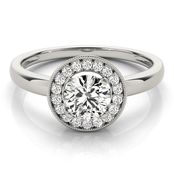 Halo Bezel Solitaire Engagement Ring - Elgrissy Diamonds