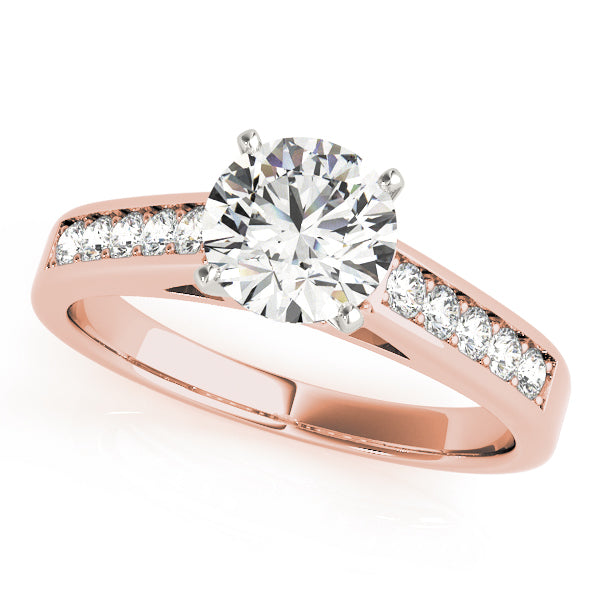 Solitaire Pavé Engagement Ring - Elgrissy Diamonds