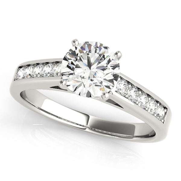 Solitaire Pavé Engagement Ring - Elgrissy Diamonds