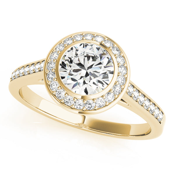 Bezel Halo Pavé Engagement Ring - Elgrissy Diamonds