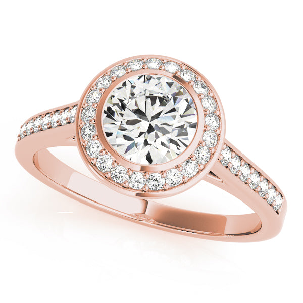 Bezel Halo Pavé Engagement Ring - Elgrissy Diamonds