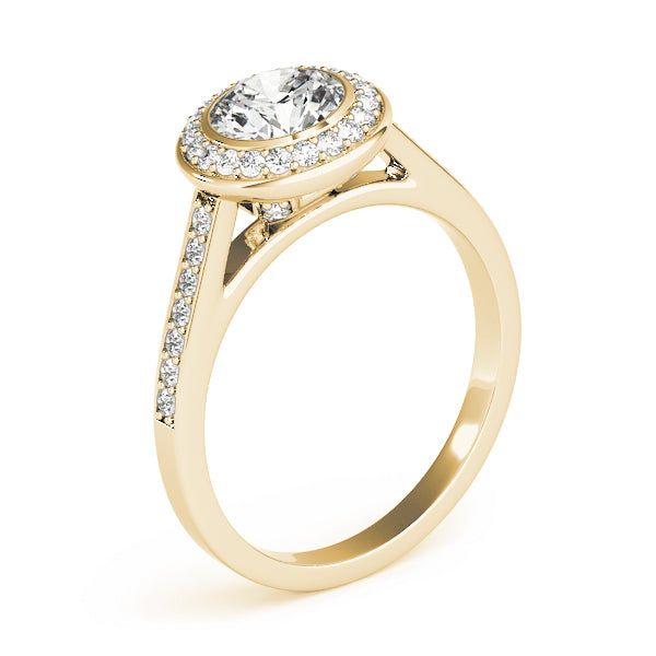Bezel Halo Pavé Engagement Ring - Elgrissy Diamonds
