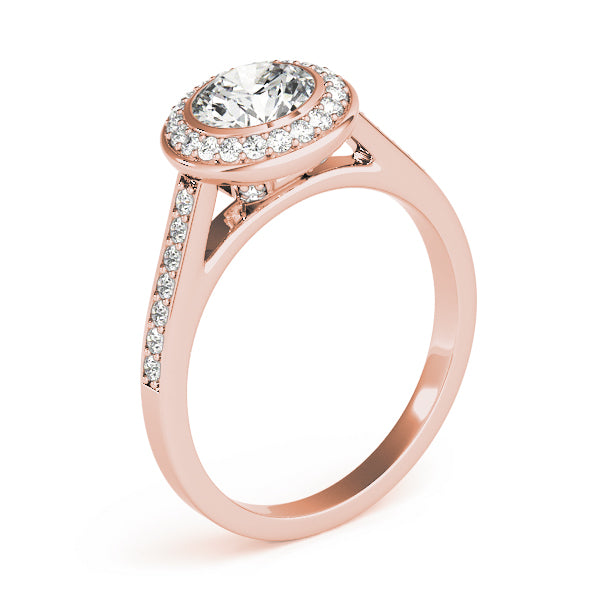 Bezel Halo Pavé Engagement Ring - Elgrissy Diamonds