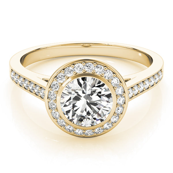 Bezel Halo Pavé Engagement Ring - Elgrissy Diamonds