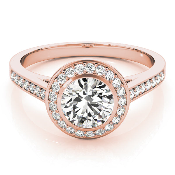 Bezel Halo Pavé Engagement Ring - Elgrissy Diamonds