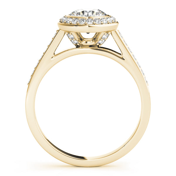 Bezel Halo Pavé Engagement Ring - Elgrissy Diamonds
