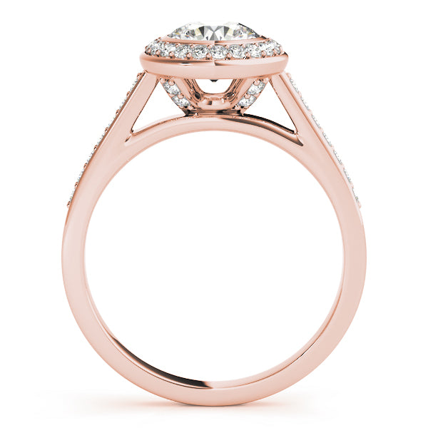 Bezel Halo Pavé Engagement Ring - Elgrissy Diamonds