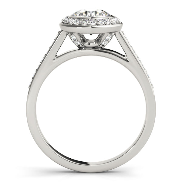 Bezel Halo Pavé Engagement Ring - Elgrissy Diamonds