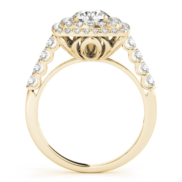 Square Double Halo Pavé Engagement Ring - Elgrissy Diamonds