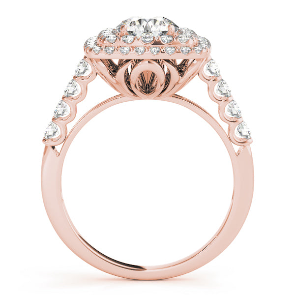 Square Double Halo Pavé Engagement Ring - Elgrissy Diamonds