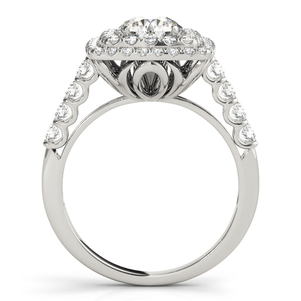 Square Double Halo Pavé Engagement Ring - Elgrissy Diamonds