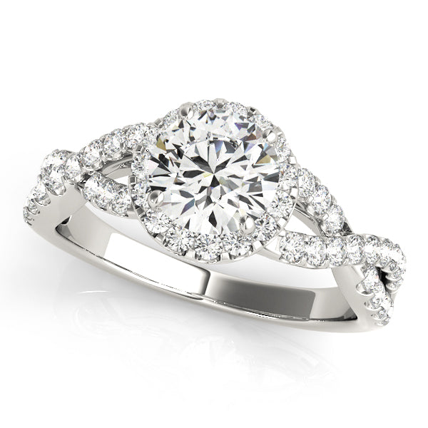 Halo Twisted Shank Engagement Ring - Elgrissy Diamonds
