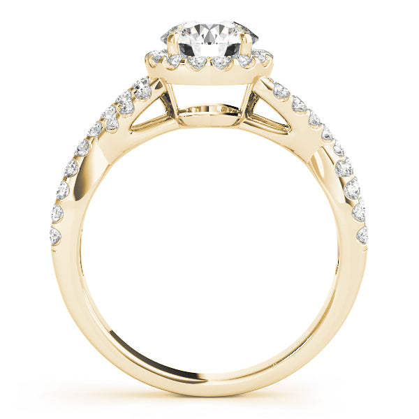 Halo Twisted Shank Engagement Ring - Elgrissy Diamonds