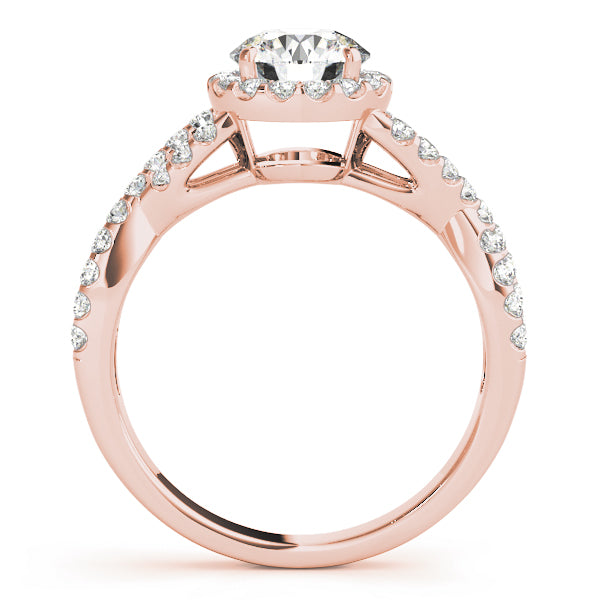 Halo Twisted Shank Engagement Ring - Elgrissy Diamonds