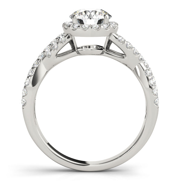 Halo Twisted Shank Engagement Ring - Elgrissy Diamonds