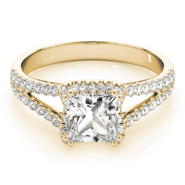 Float Halo Split Shank Princess Cut Engagement Ring - Elgrissy Diamonds