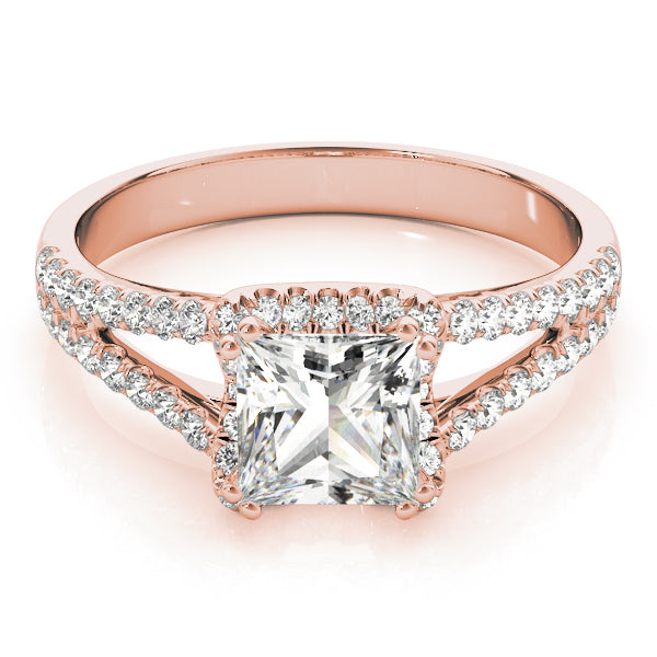 Float Halo Split Shank Princess Cut Engagement Ring - Elgrissy Diamonds