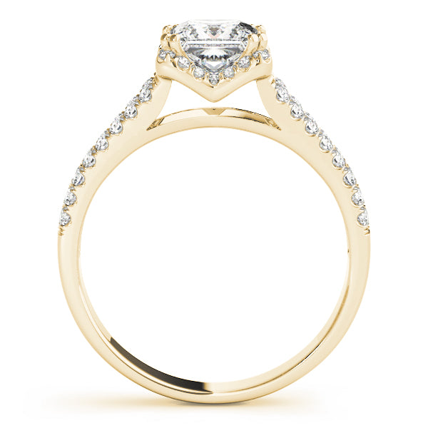 Float Halo Split Shank Princess Cut Engagement Ring - Elgrissy Diamonds
