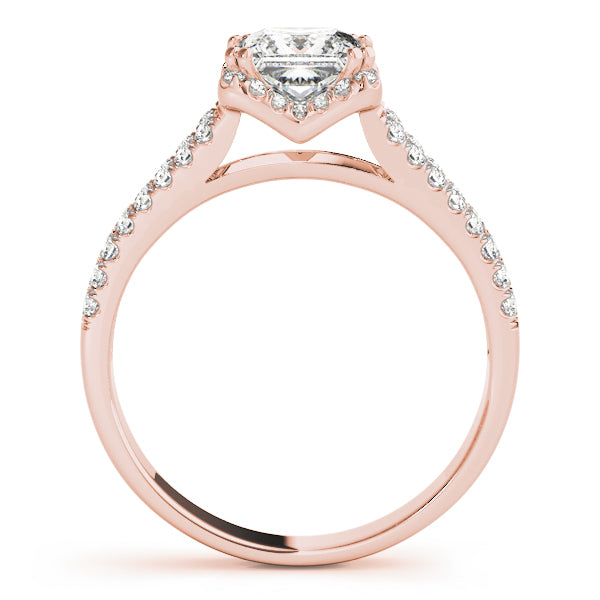 Float Halo Split Shank Princess Cut Engagement Ring - Elgrissy Diamonds