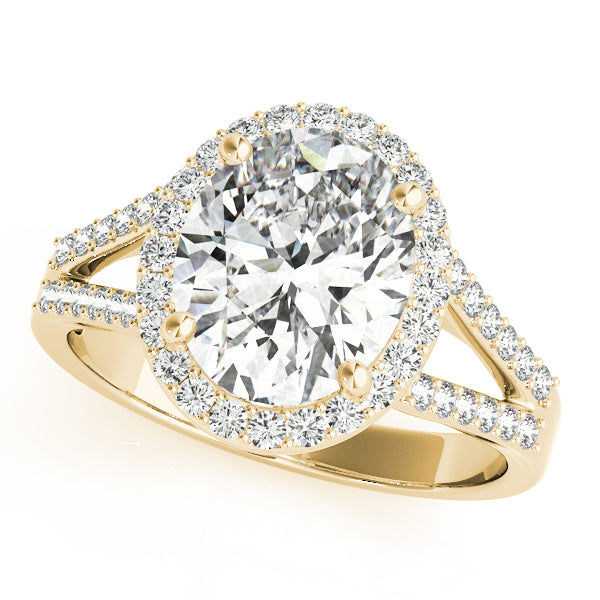 Oval Halo Split Shank Pavé Engagement Ring - Elgrissy Diamonds