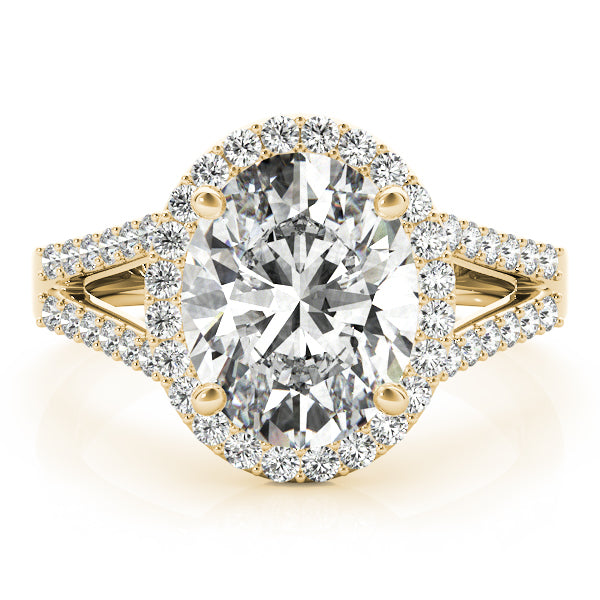 Oval Halo Split Shank Pavé Engagement Ring - Elgrissy Diamonds
