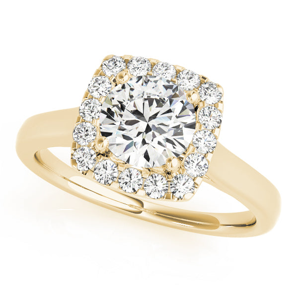 Square Halo Engagement Ring - Elgrissy Diamonds