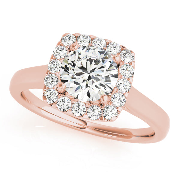 Square Halo Engagement Ring - Elgrissy Diamonds