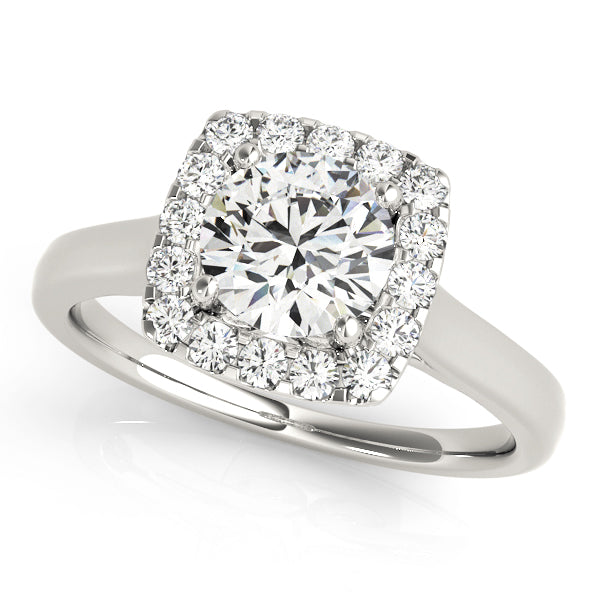 Square Halo Engagement Ring - Elgrissy Diamonds