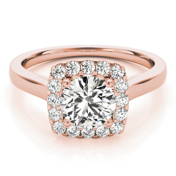 Square Halo Engagement Ring - Elgrissy Diamonds