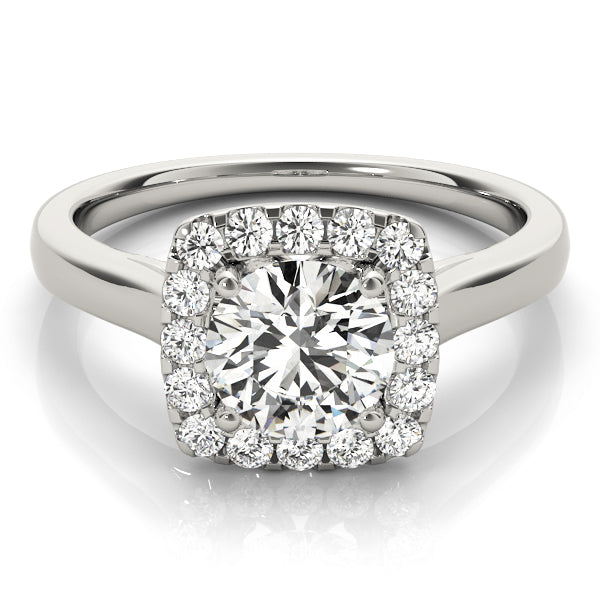 Square Halo Engagement Ring - Elgrissy Diamonds