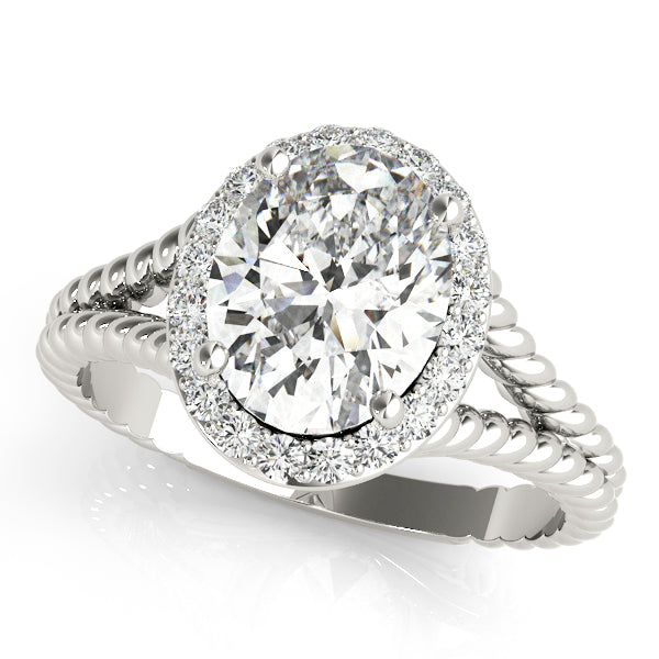 Vintage Twist Rope Split Shank Oval Engagement Ring - Elgrissy Diamonds