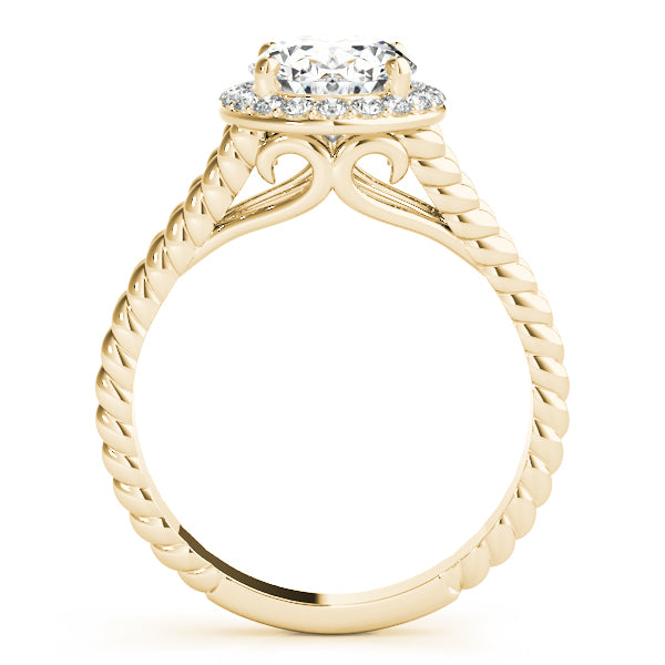 Vintage Twist Rope Split Shank Oval Engagement Ring - Elgrissy Diamonds
