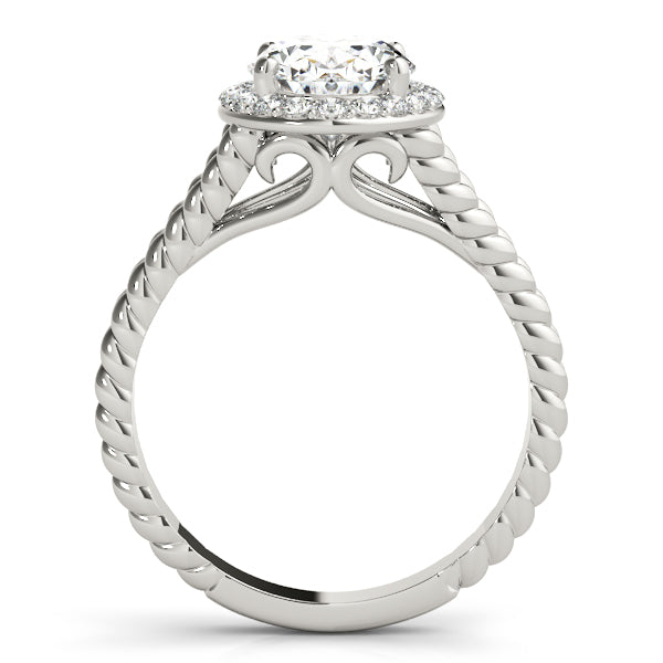 Vintage Twist Rope Split Shank Oval Engagement Ring - Elgrissy Diamonds