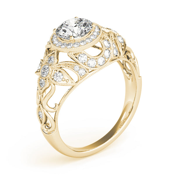 Vintage Bezel Halo Engagement Ring - Elgrissy Diamonds