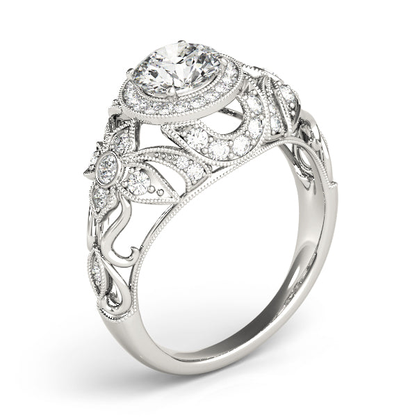 Vintage Bezel Halo Engagement Ring - Elgrissy Diamonds