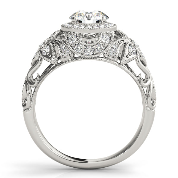 Vintage Bezel Halo Engagement Ring - Elgrissy Diamonds