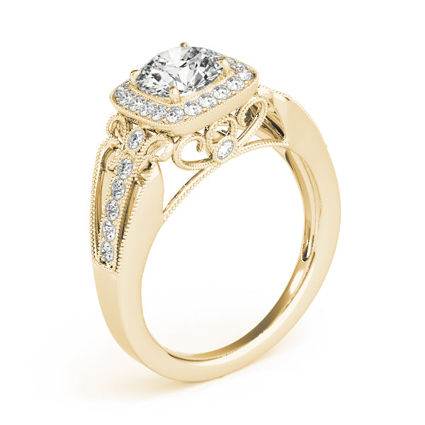 Vintage Halo Pavé Engagement Ring - Elgrissy Diamonds