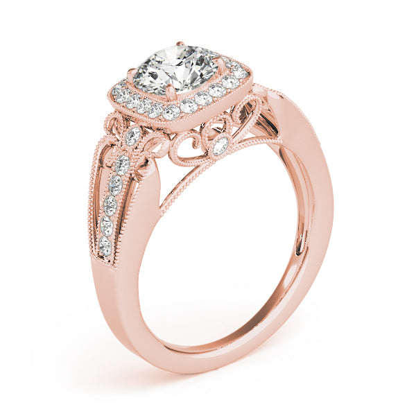 Vintage Halo Pavé Engagement Ring - Elgrissy Diamonds